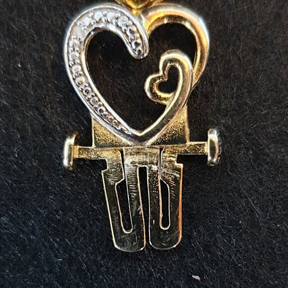 Lovely Vintage Genuine Diamond Gold Vermeil Sterling Silver Heart Bracelet - Picture 9 of 13